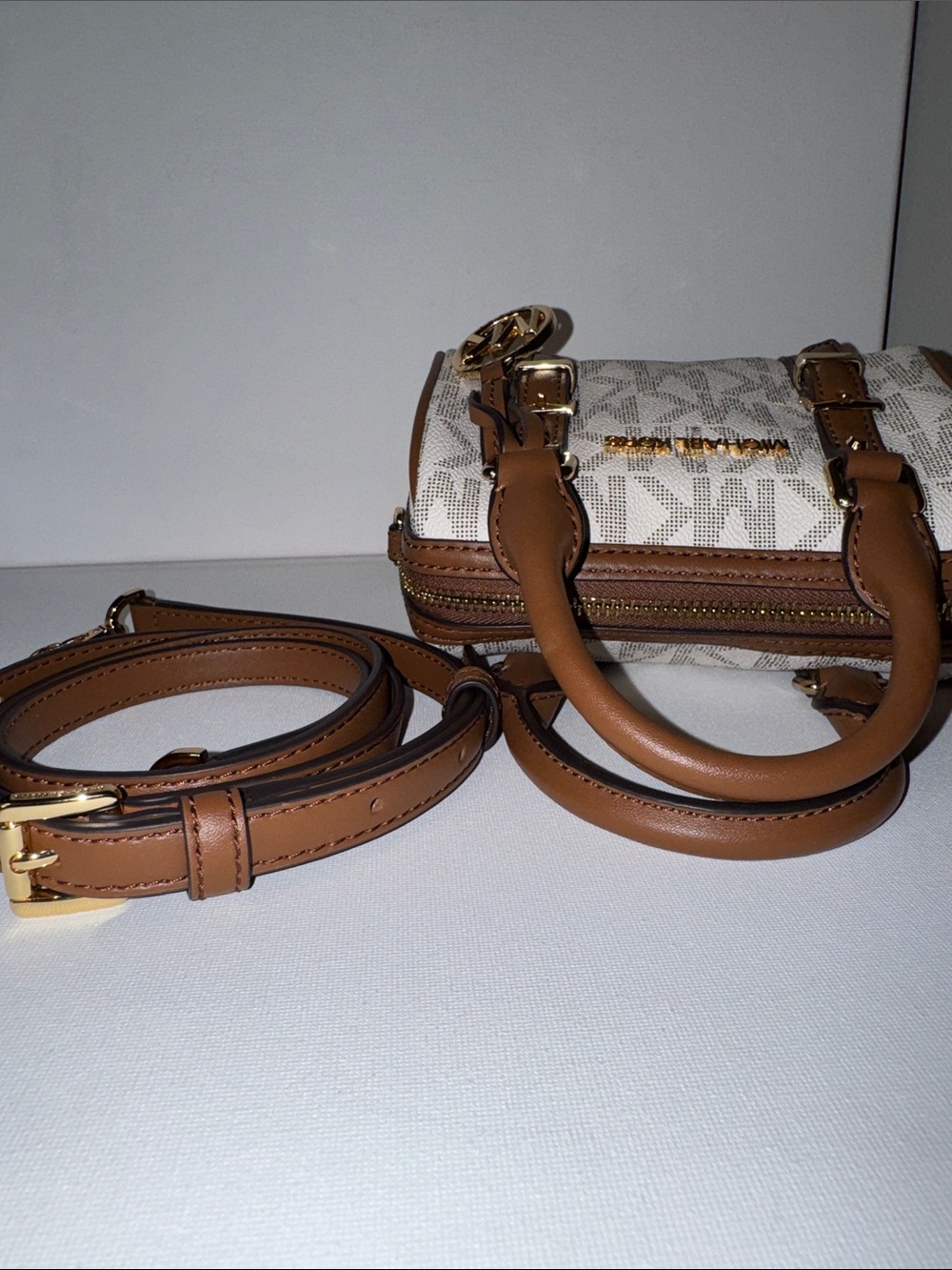Michael Kors Bedford Legacy Extra-Small Logo Duffle Crossbody Bag XS Mini - Picture 9 of 13